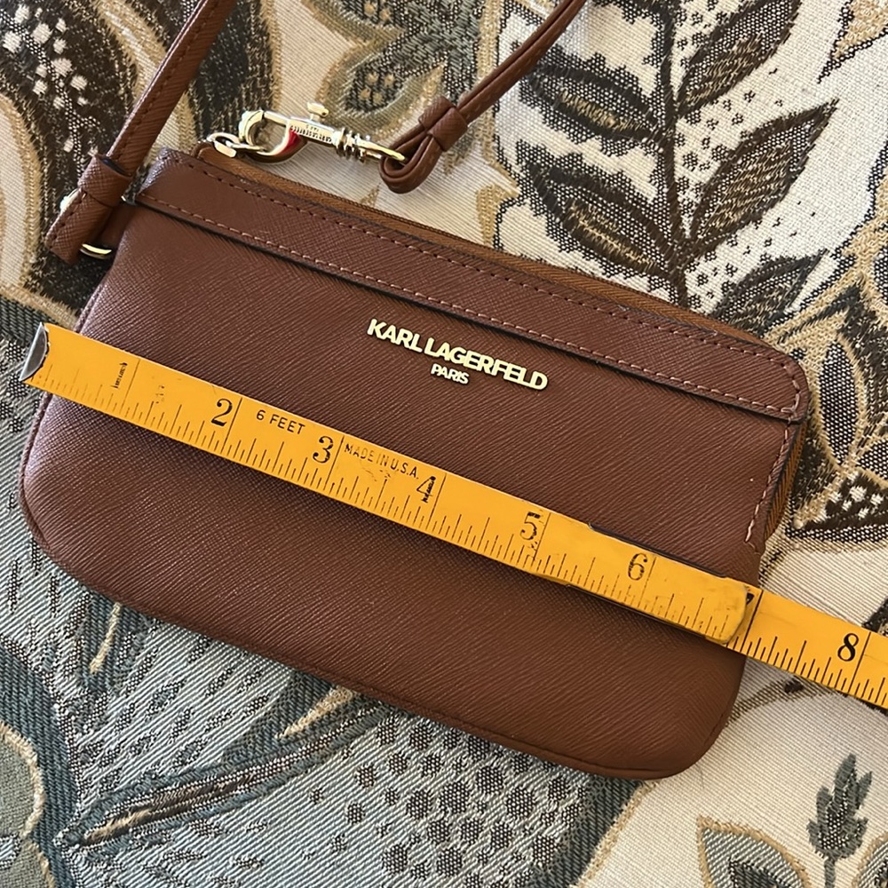 Karl Lagerfeld Paris Caramel Wristlet Wallet - Picture 4 of 13